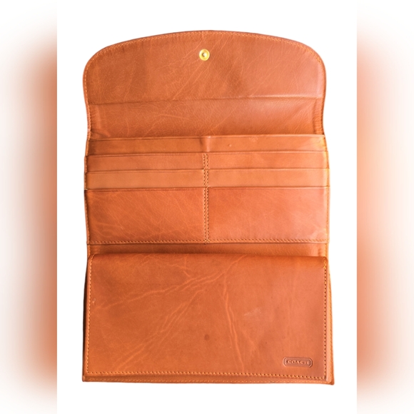 EUC Vintage Coach Combination Wallet Checkbook No. 4730 British Tan - Picture 7 of 16